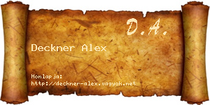 Deckner Alex névjegykártya