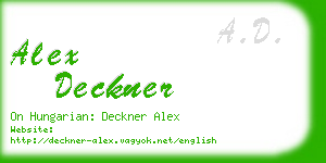 alex deckner business card